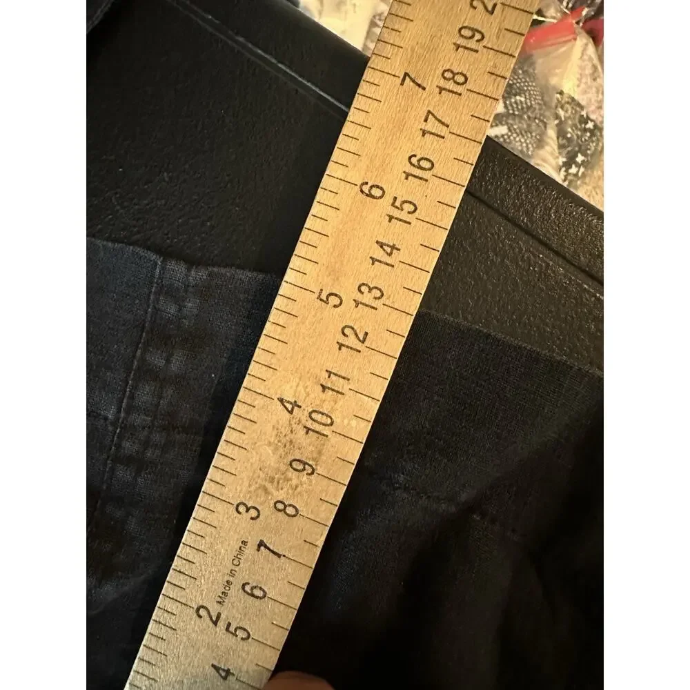 Boden Size 12R Women Button Up Linen Dress Midi 3/4 Sleeve Belted Waist 3-34